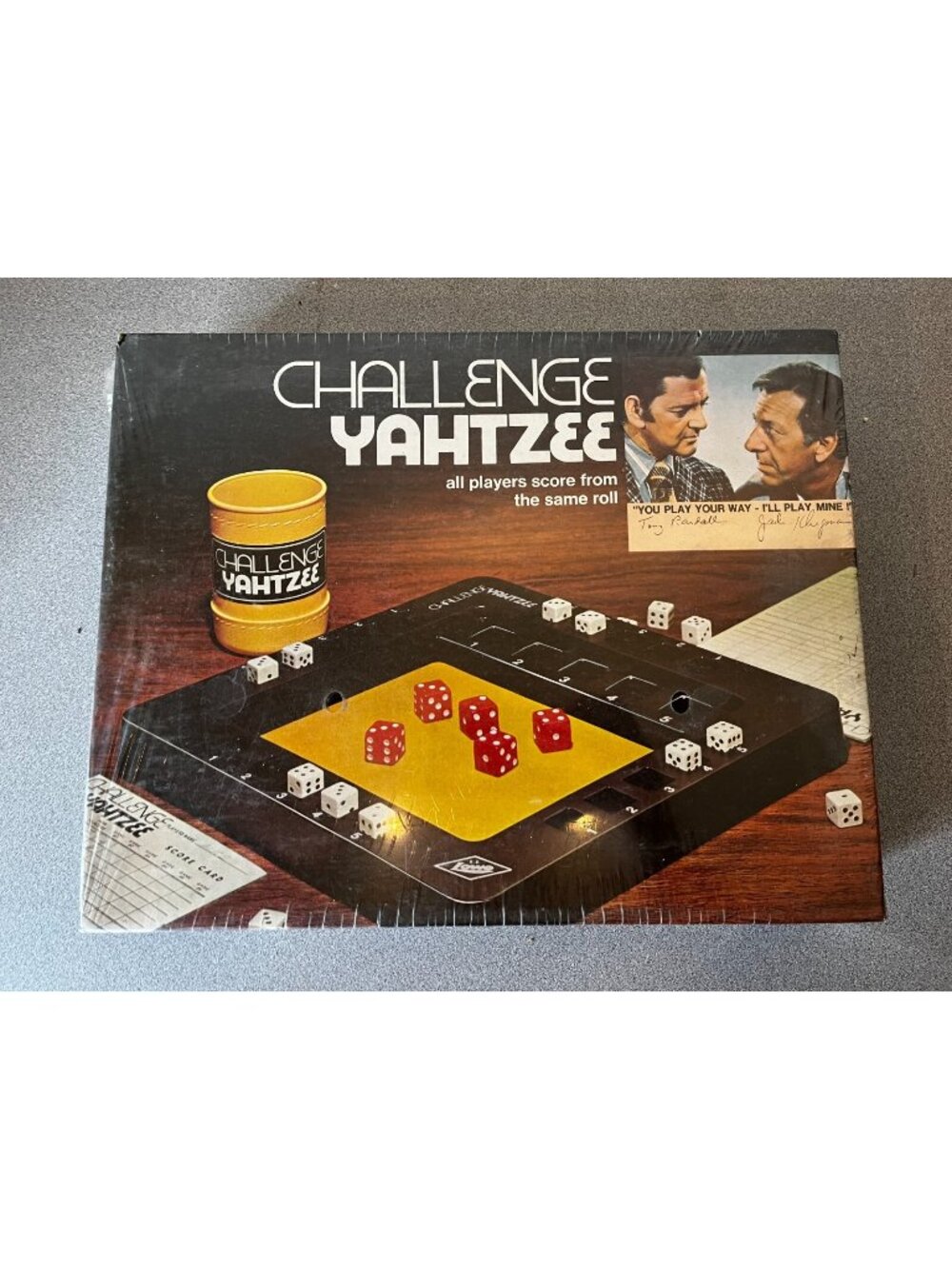 Vintage 1974 Challenge Yahtzee Odd Couple Game Tony Randall Jack Klugman Sealed!